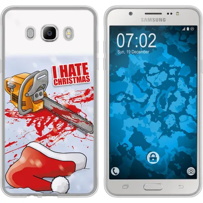 Produktbild von PhoneNatic Case kompatibel mit Samsung Galaxy J7 (2016) J710 Silikon-Hülle X Mas Weihnachten Hate X-Mas M8