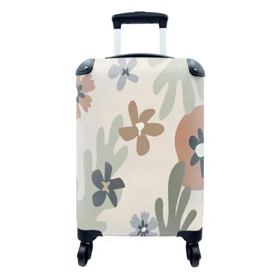 Produktbild von MuchoWow® Koffer Handgepäck Trolley Rollkoffer Kleine Reisekoffer mit 4 Rollen - Pastell - Hintergrund - Blumen - Cabin Size < 55x40x23 cm & 55x40x20 cm - Fotokoffer - Kabinenkoffer - Boardgepäck - Reise-Box - Reisekoffer - Reisegepäck - Koffer mit Bild - Trolley für Kinder