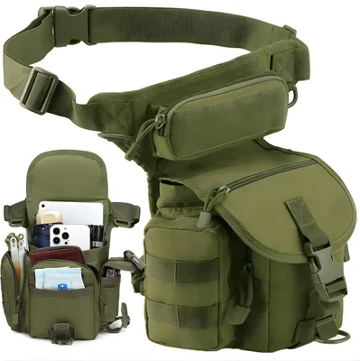 Image de Sac Banane Tactique Vert - Pratique et Résistant pour Aventures Extérieures KP39134