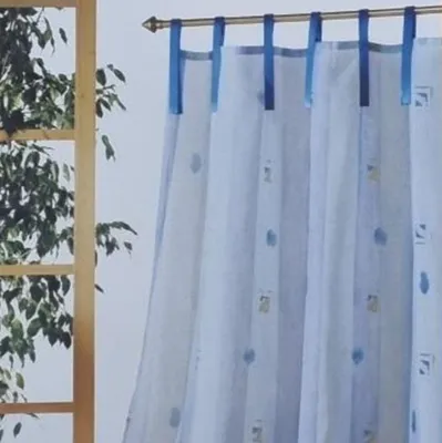 Produktbild von Bindebandschal  145x142cm weiß/blau - Schlaufenschal von Albani