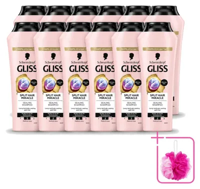 Obrázek produktu pro 12 kusů šamponu Gliss Kur pro poškozené vlasy, 400 ml, balení