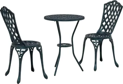 Image de Ensemble bistro de jardin 3 pcs Vert Aluminium