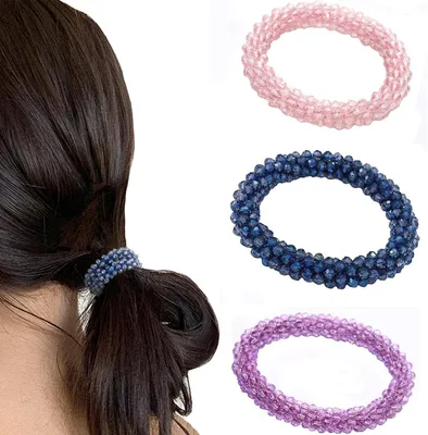 Produktbild von 3 Stück Strass-Haarschmuck für Damen mit elastischem Stirnband und Kristallarmband