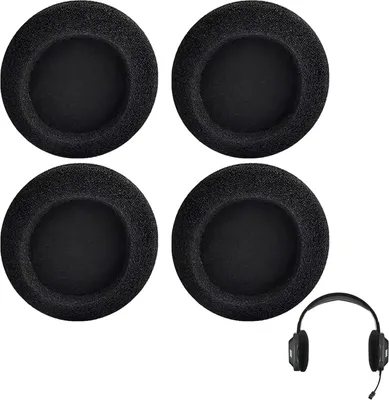 Produktbild von 4 Stück kopfhörer ohrpolster, Schaumstoff Polster, Ersatz Ohrpolster Schaum Ohrkissen, 55mm Black Ersatz Earpads Audio Kopfhorer