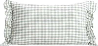 Produktbild von HOMLA ALAMBRA kariertes Pistazienkissen 30x50 cm