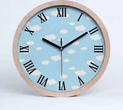 Produktbild von Holzuhr 25fi cm wanduhr - schwarze Spitzen - Wolke