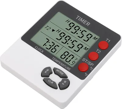 Image de Minuteur Grand écran LED Mesure de la température Horloge numérique à compte à rebours pour la cuisine, l'exercice et la pâtisserie