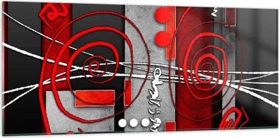 Produktbild von Bilder auf glas - Grafik geometrische figuren kreis - 120x50cm - Glasbilder - Wandbilder - Kunstdruck - Wanddekoration aus Glas - Glas Bilder - Wandbild auf Glas - GAB120x50-0599
