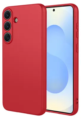 Productafbeelding van MobyDefend Hoesje - Geschikt voor Samsung Galaxy S26 Plus (S26+) - Matte Siliconen Backcover - Framboosrood