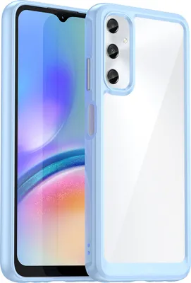 Produktbild von Schutzhülle für Samsung Galaxy A05S Klar Rückseite Stoßfeste TPU Silikon Bumper Hülle Blau