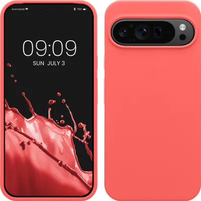 Produktbild von kwmobile Handyhülle für Google Pixel 9 Pro XL Hülle, für Pixel 9 Pro XL Case - Hülle Silikon - kabelloses Laden - Neon Koralle