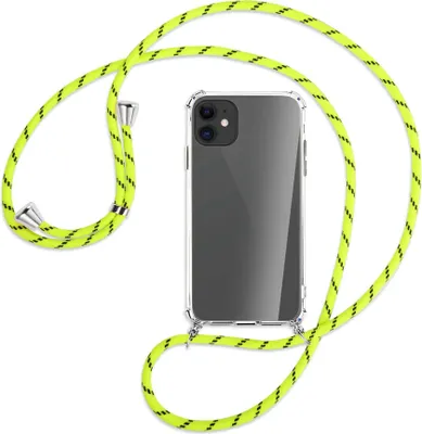 Produktbild von Handykette Backcover-Schutzhülle mit Band (Metall silberfarben) für Apple iPhone 11 - beige