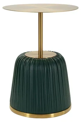 Immagine prodotto di Tavolinetto Egle Verde Ø40x55 cm in Metallo ePoliuretanoGrigio e Verde