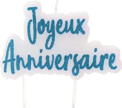 Image de Bougie pour gâteau « Happy Birthday » turquoise 8 x 5 cm - taille unique