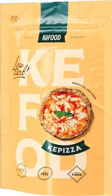 Produktbild von Kefood - Keto Pizza Backmischung Kepizza - Glutenfrei Laktosefrei - Proteinreich Ballaststoffreich - Low Carb mit Mandelmehl - 2 Pizzen 188g