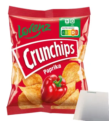 Produktbild von Lorenz Crunchips Paprika (50g Packung) + usy Block