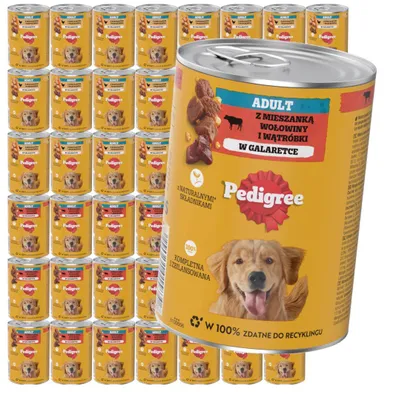 Zdjęcie produktu dla Pedigree Adult Mokra Karma Dla Psów 48x400g Mix Smaków Kurczak z Marchewką Wołowina w Galaretce