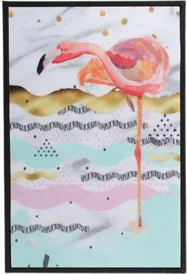 Produktbild von Flamingo Bild Gerahmt 20x30cm - Tropische Wanddeko Wohnzimmer Schlafzimmer Holzrahmen