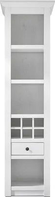 Produktbild von Standregal WINGST-61 im Landhaus Stil Nachbildung Pinie weiß Nb. inkl. Beleuchtung B/H/T ca. 58x207x45cm