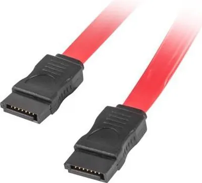 Produktbild von Lanberg CA-SASA-10CU-0050-R, 0,5 m, SATA III, SATA 7-pin, SATA 7-pin, Mnnlich/Mnnlich, Rot