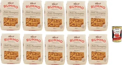 Produktbild von 10x Rummo Fusilli N. 48 Hartweizengrieß Pasta Italienische Nudeln 500g Packung + Italian Gourmet Polpa di Pomodoro 400g Dose