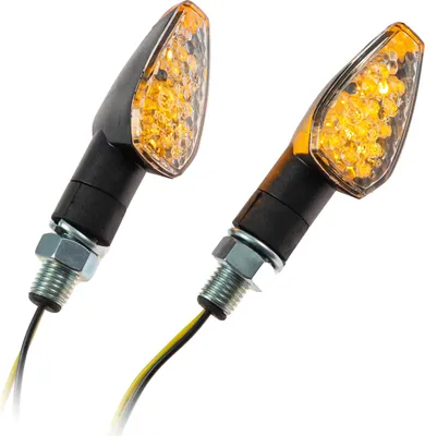 Zdjęcie produktu dla Kierunkowskazy LED PEAK 22mm czarne przezroczyste z homologacją E para M10
