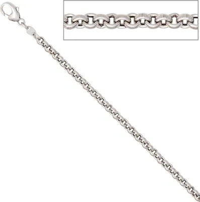 Produktbild von JOBO Erbskette 585 Weißgold 3 mm 45 cm Gold Kette Halskette Karabiner