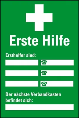 Produktbild von Dreifke® Schild I Aushang Erste Hilfe, Kunststoff, 200x300mm
