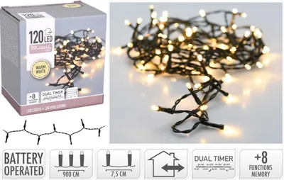 Obrázek produktu pro HOMESTYLING Vánoční světelný řetěz teplá bílá 120 LED / 9 m KO-AX8417220