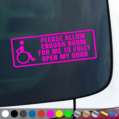 Produktbild von PantherPixel Rollstuhl Aufkleber Rollstuhlfahrer Behindert Rampe Sticker Auto Geschenkidee Farbe Neon-Pink