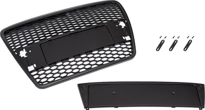 Immagine prodotto di Griglia radiatore griglia sportiva a nido d'ape nero opaco porta emblema per Audi A6 4F 2004-08
