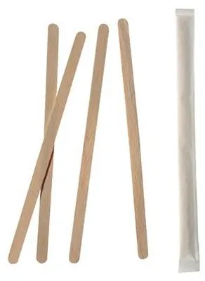 Produktbild von 210x PAPSTAR 1000 Rührstäbchen, Holz "pure" 11 cm x 5 mm einzeln gehüllt | Spenderkarton (1000 Stück)