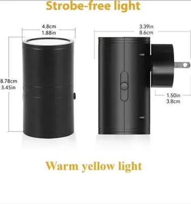 Image de 2 lampes de chevet avec capteur de jour et de nuit - Intensité variable - Lumière blanche chaude - Fixation murale