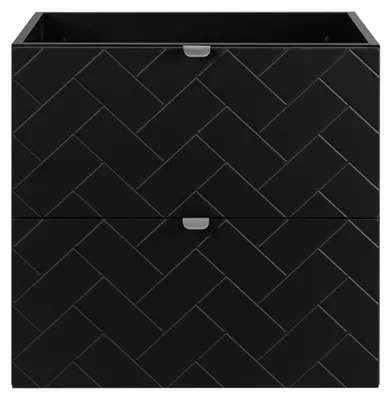 Zdjęcie produktu dla Szafka Łazienkowa Wisząca Pod Umywalkę 60X46 Cm Rensan Czarna Fronty Mdf
