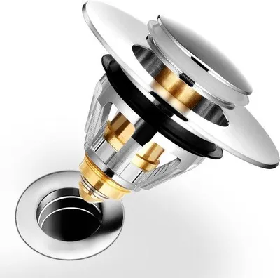 Produktbild von Vollautomatische Badewannen- und Duscharmatur-Entsorgungssystem mit Sitz und Kugelhahn aus hochwertigem Kupfer, Abdichtungsknopf mit Doppelverschluss für Durchmesser 34-38mm