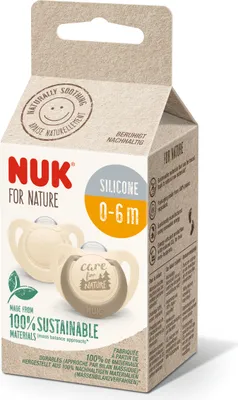 Produktbild von Nuk For Nature Silicone Soother Grey 0 to 6m x2