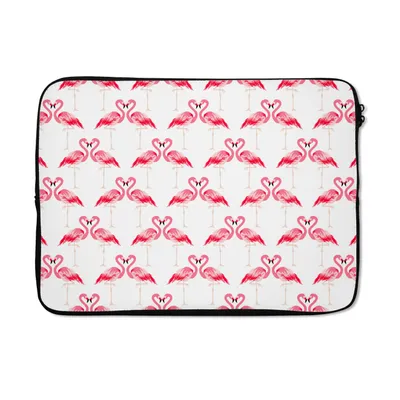 Produktbild von MuchoWow® Laptop Hülle 13 Zoll Flamingo - Muster - Rosa - Dschungel Laptoptasche - Laptophülle - Sleeve - Rundumschutz