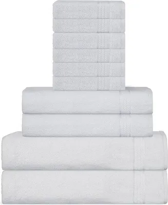 Produktbild von Famanu Handtuchset 100% Baumwolle - 2 große Badetücher, 2 Handtücher, 2 Waschlappen