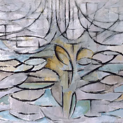 Zdjęcie produktu dla Piet Mondrian Art Print Obraz - Kwitnąca jabłoń, 1912 (70 x 70 cm)