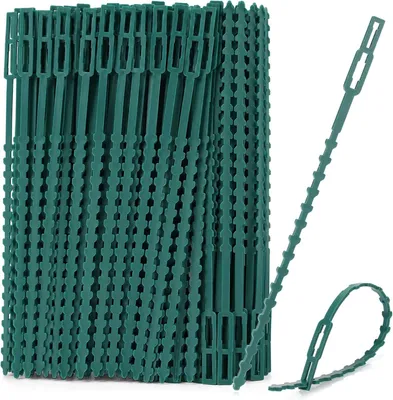 Productafbeelding van Overige plantenaccessoires Plantbevestigingen 200x, Groene Plastic Plant Ties, 17 cm, voor Tuin en