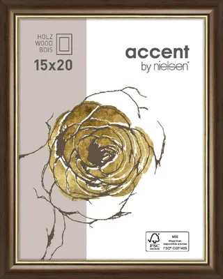 Zdjęcie produktu dla Nielsen Ascot – drewniana ramka na zdjęcia 13 x 18 cm, ciemnobrązowo-złota