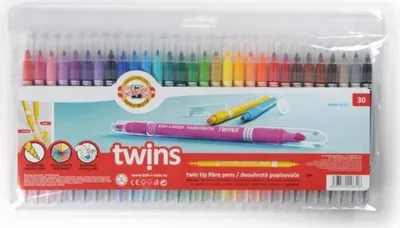 Obrázok produktu pre Koh-I-Noor Dvojité fixky Twins, 30 farieb