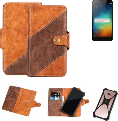 Produktbild von K-S-Trade Handy-Hülle Schutz-Hülle Bookstyle Case Wallet-Case kompatibel mit Xiaomi Redmi Note 3 (32 GB) Handy Cover Bumper Kantenschutz Smartphone