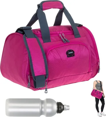Produktbild von Sporttasche klein Damen Mädchen Elephant Trainer 42 cm 18 Liter Freizeittasche Schule Fitness Sport Schwimmen Turnen Tasche Gymbag 1242 Pink + Flasche