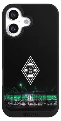 Produktbild von NIVOCASE Handyhülle für Apple iPhone 16  Hülle NIVOpure Case Schwarz Borussia Mönchengladbach Offizielles Lizenzprodukt Stadion