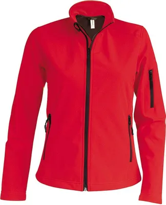 Produktbild von Kariban Damen Softshell Jacke Herbst Winter Regen Übergangs Outdoor, Größe:S, Farbe:Rot