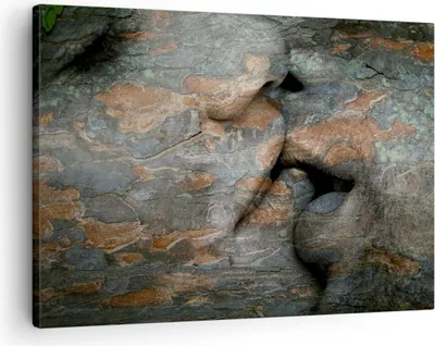 Produktbild von Bild auf Leinwand - Leinwandbild - Frau Mann Kuss Abstraktion - 70x50cm - Wand Bild - Wanddeko - Leinwanddruck - Bilder - Kunstdruck - Wanddekoration - Leinwand bilder - Wandkunst - AA70x50-2279