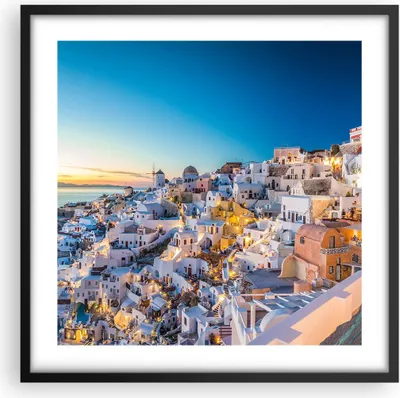 Produktbild von Gerahmtes Poster - Schwarzer Rahmen - Griechenland Insel Sommer - 50x50 cm - Wand Bild - Wanddeko - Wandbilder - Wandposter - Bilderrahmen - Bilder - Kunstdruck - Wandbild - P2BAC50x50-4062