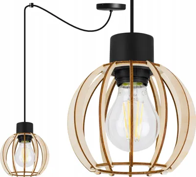 Immagine prodotto di Moderna Lampada A Sospensione A Led In Legno