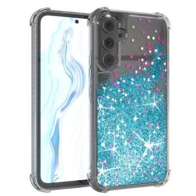 Produktbild von EAZY CASE - Glitzer Hülle kompatibel mit  Samsung Galaxy A54 Glitzer Schutzhülle, Soft Case, Backcover Transparent mit Motiv